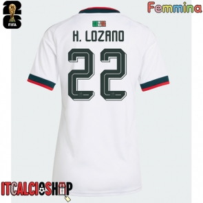 Messico Hirving Lozano #22 Seconda Maglia Femmina Mondiali 2026 Manica Corta